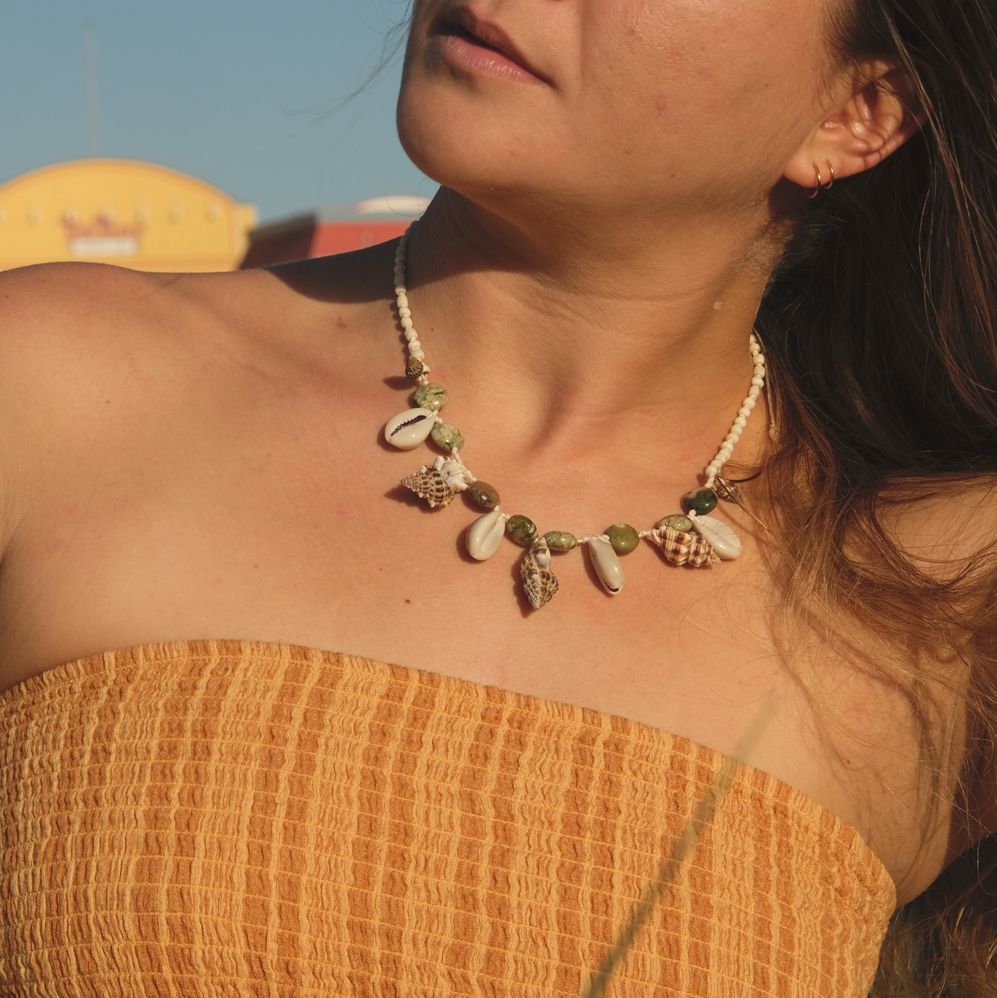 Surfside Jasper and Seashell Necklace
