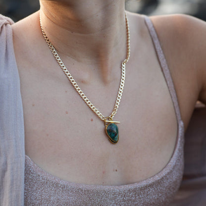 Samara Necklace with Chrysocola Stone