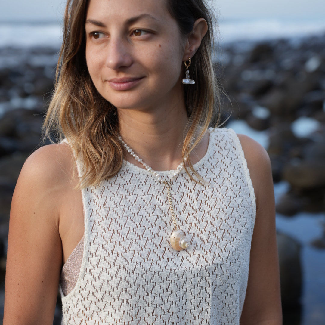 Marbella Pearl and Seashell Necklace