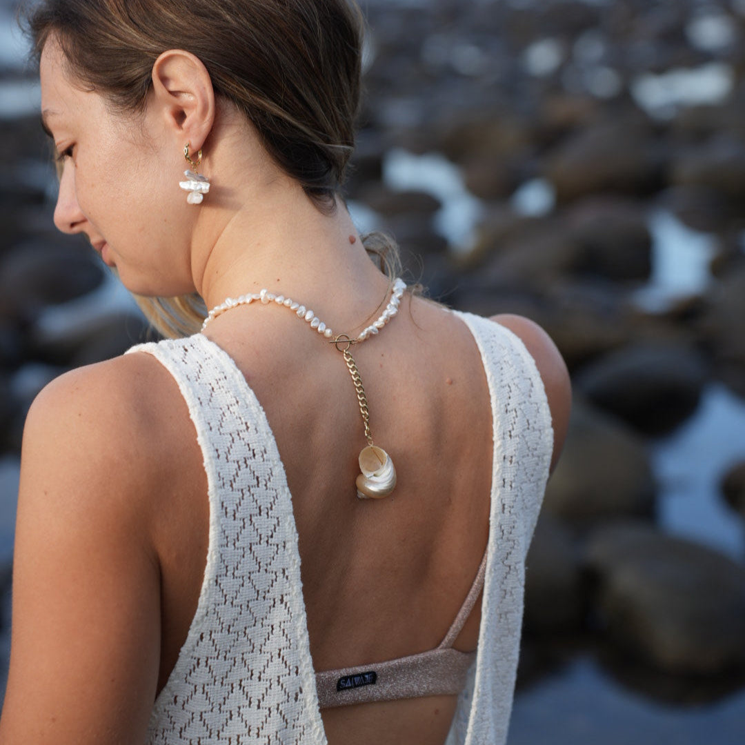 Marbella Pearl and Seashell Necklace