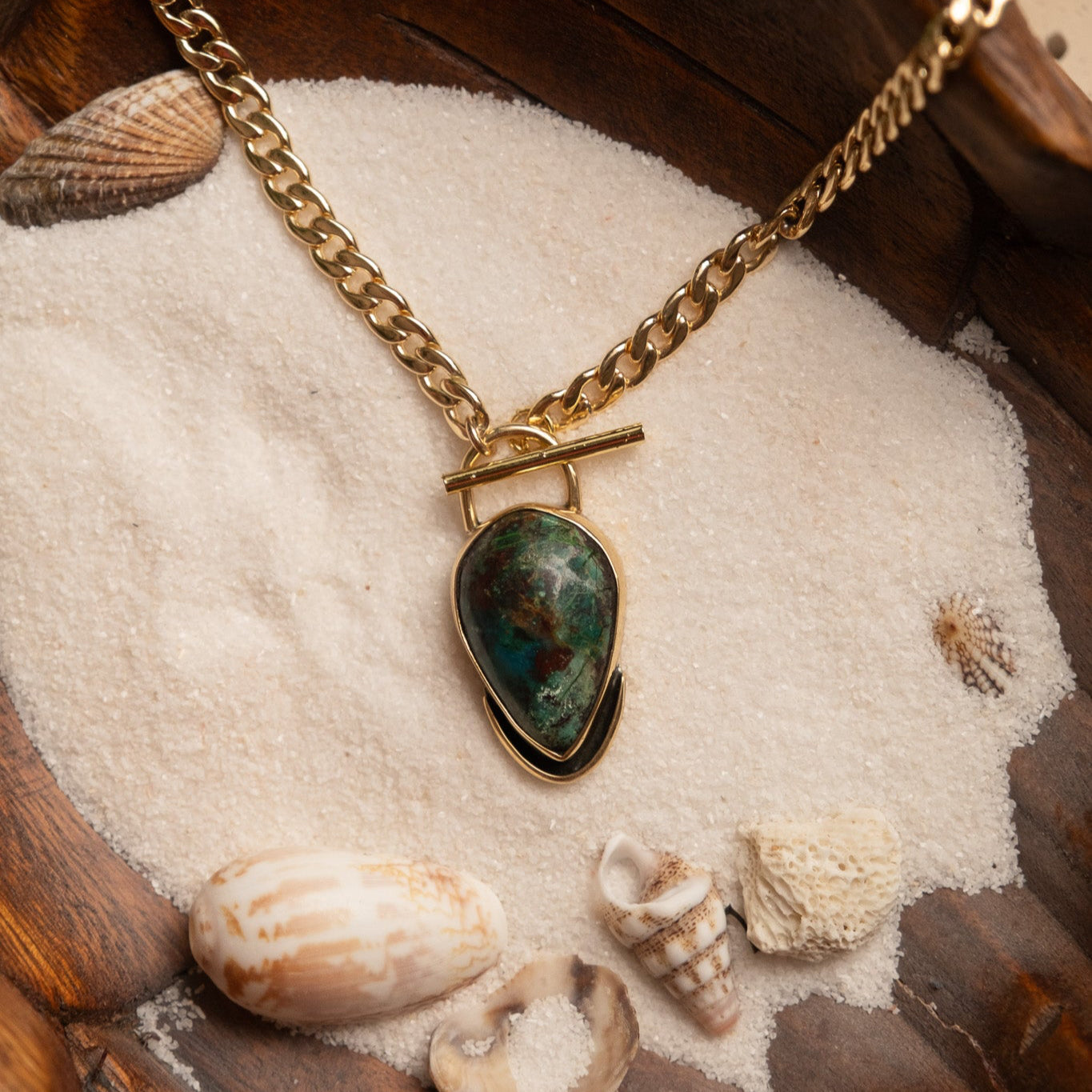 Samara Necklace with Chrysocola Stone