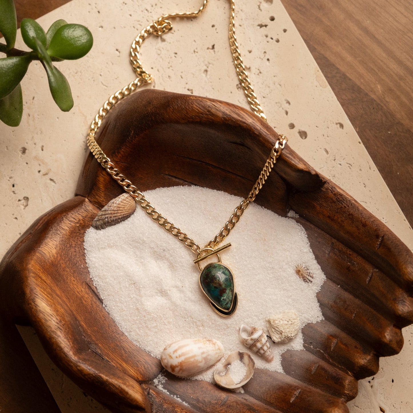 Samara Necklace with Chrysocola Stone