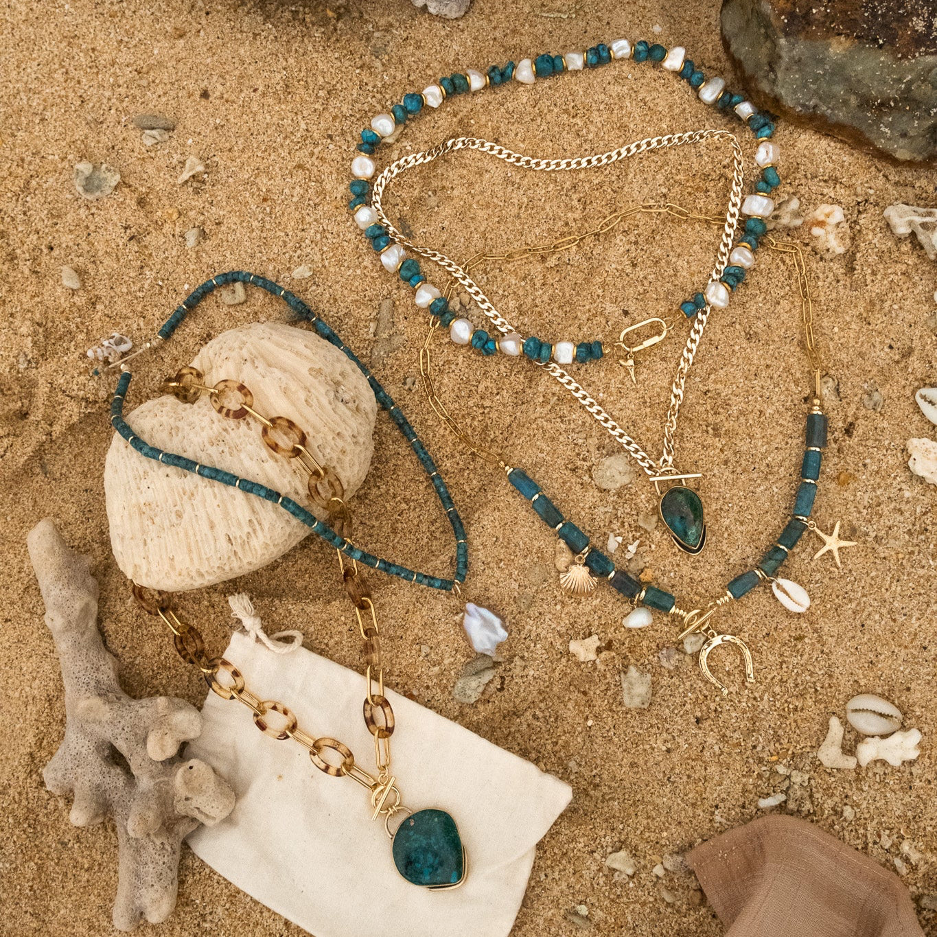 Samara Necklace with Chrysocola Stone