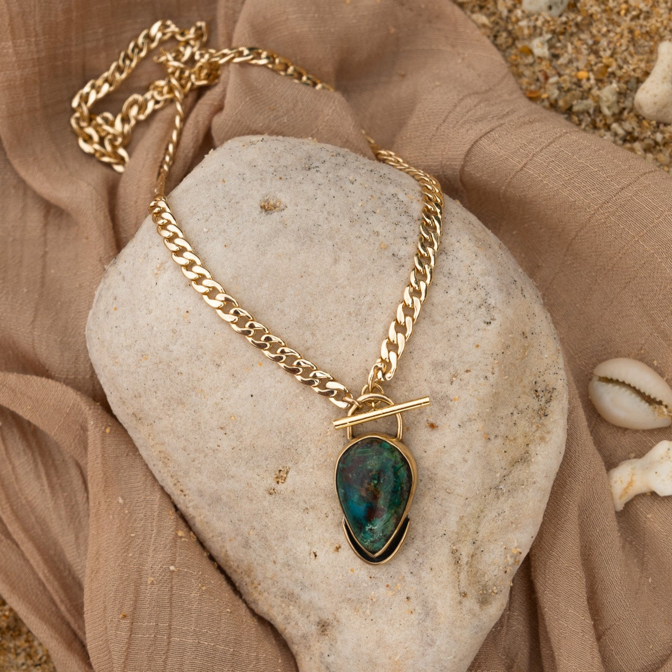 Samara Necklace with Chrysocola Stone