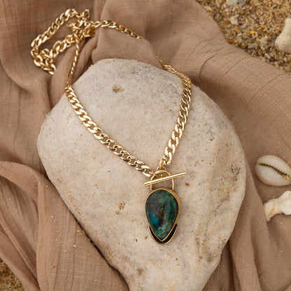 Samara Necklace with Chrysocola Stone